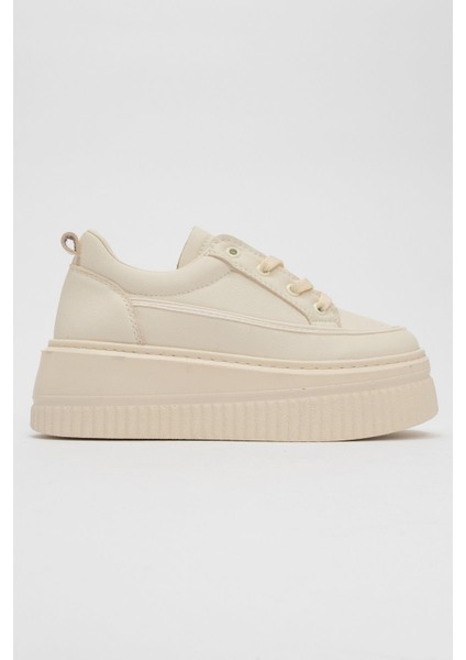 Bağcıklı Kadın Spor Ayakkabı Ekru Bej fiyatları