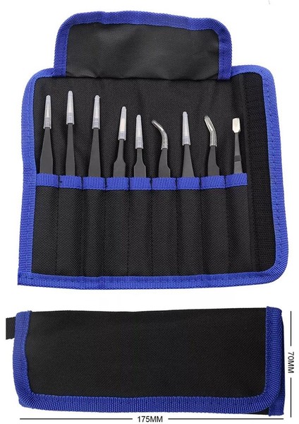 Ks-Esd-9 Paslanmaz Çelik Antistatik 9 Parça Cımbız Seti indirimleri