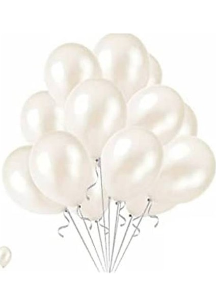 Metalik Balon 10'lu (Inci Beyazı)