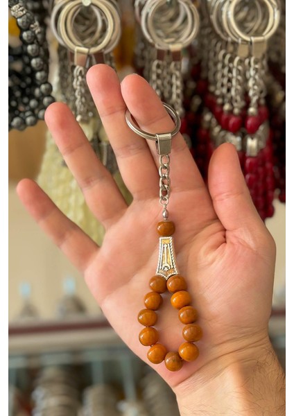Küre Açık Kahve Tesbih Anahtarlık