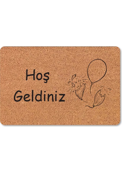 M&H Quality Modern Dijital Baskı - Hoş Geldiniz Yazalı Paspas - Kaymaz Taban Kapı Önü Paspası