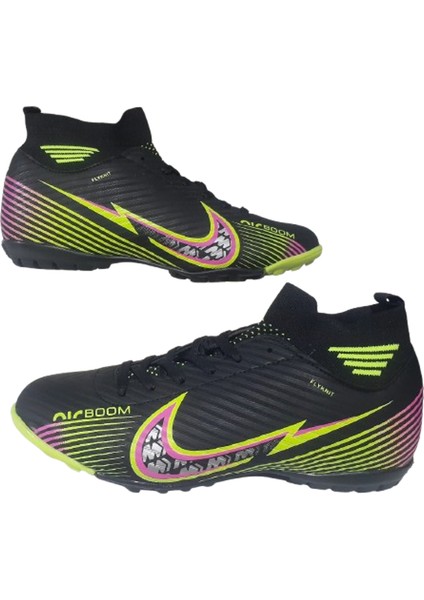 Erkek Siyah-Sarı Çoraplı Halı Saha Ayakkabısı TWNGOO100-22