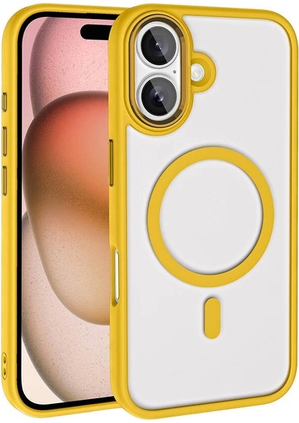 Apple Iphone 16 Kılıf Magsafe Wireless Şarj Krom Silikon Kapak