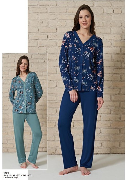 Pijadore 1729 Önden Düğmeli Uzun Kol Battal Takım