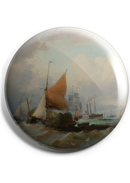 Major Selection Kıyıdaki Yelkenli Iğneli Çanta Rozeti