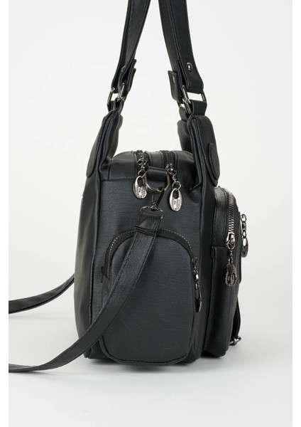 Kadın Çok Bölmeli Yıkama Deri El Omuz Çantası