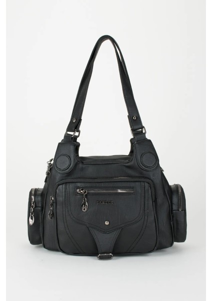 Kadın Çok Bölmeli Yıkama Deri El Omuz Çantası