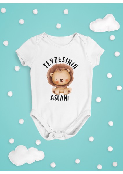 Teyzesinin Aslanı Bebek Body Kısa Kollu Badi Çıtçıtlı Zıbın Organik %100 Pamuk