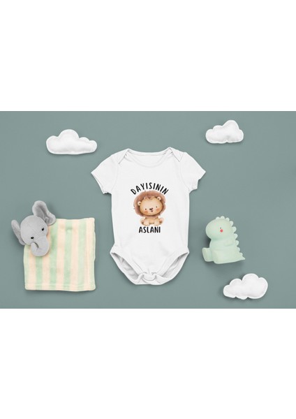 Dayısının Aslanı Bebek Body Kısa Kollu Badi Çıtçıtlı Zıbın Organik %100 Pamuk fırsatları