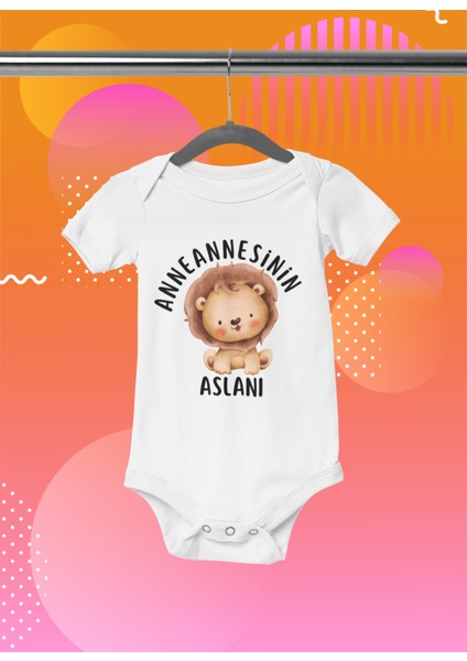 Anneannesinin Aslanı Bebek Body Kısa Kollu Badi Çıtçıtlı Zıbın Organik %100 Pamuk indirimleri