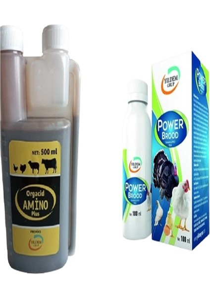 Organik Aminoasit  ve Mineral 500 ml + Power Brood 100 ml  (Muhteşem Ikili )