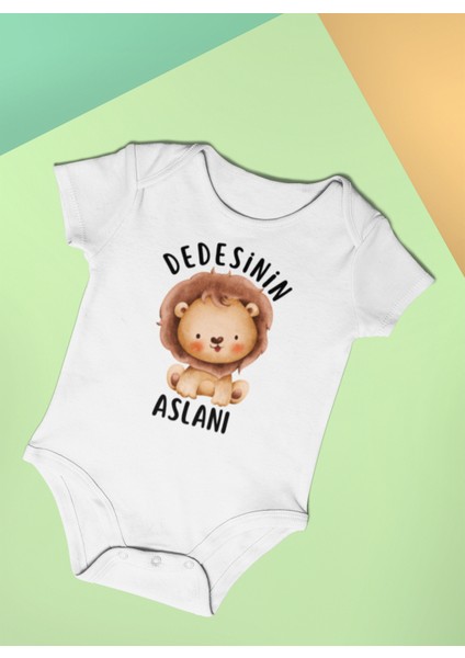 Dedesinin Aslanı Bebek Body Kısa Kollu Badi Çıtçıtlı Zıbın Organik %100 Pamuk