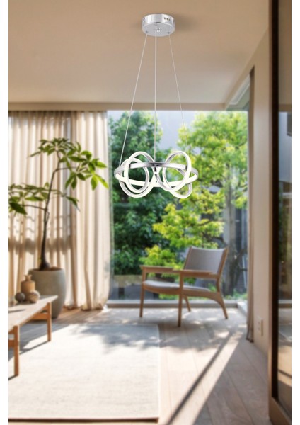 LED Avize Modern Kuzey 3 Renk Işıklı Avize