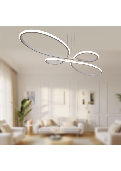 TT041-BY Tt Aydınlatma Trend Modeli Mat Beyaz LED Avize