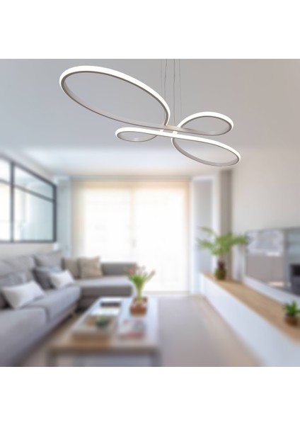 TT041-BY Tt Aydınlatma Trend Modeli Mat Beyaz LED Avize