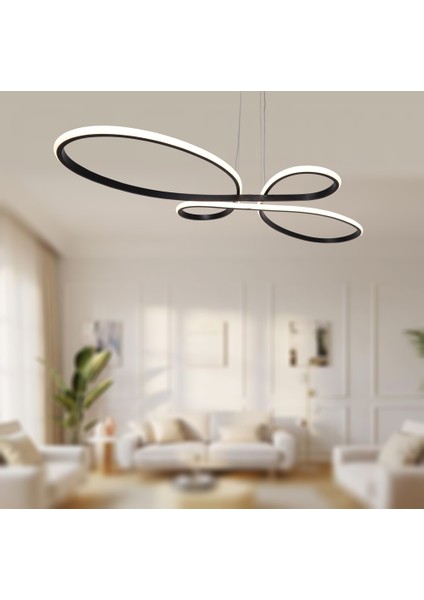 TT041-SY Tt Aydınlatma Trend Modeli Mat Siyah LED Avize fiyatları