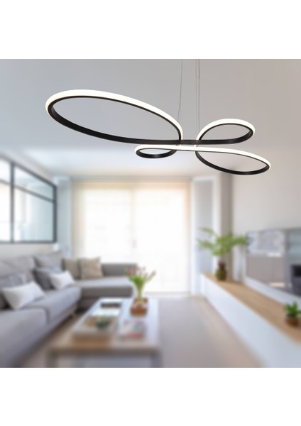 TT041-SY Tt Aydınlatma Trend Modeli Mat Siyah LED Avize modelleri