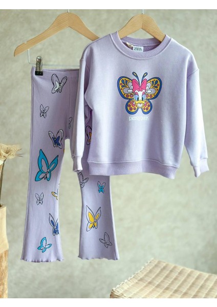 Kız Çocuk Daisy Duck Taytlı Alt Üst Takım
