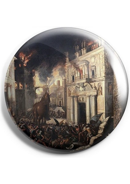 Major Selection Truva Atı Şehrin Ortasında Iğneli Çanta Rozeti