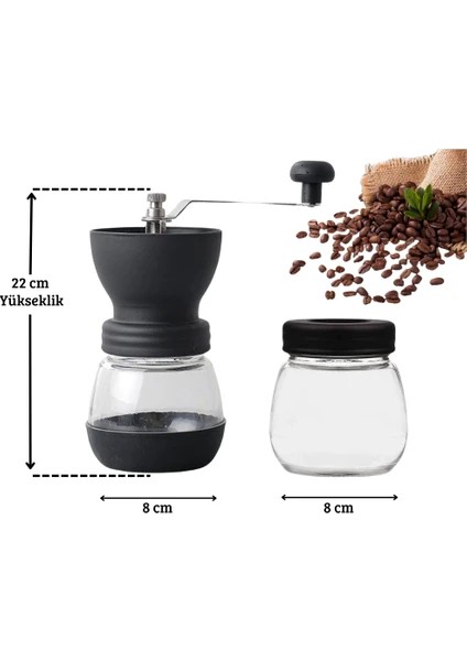Office Buddy Hediye Seti - Just Roastery Kenya ve Ethiopia Çekirdek Kahve, Seramik Öğütücülü Cam Kahve Değirmeni, Kuru Çiçek Demeti ile Ofis Atmosferinizi Güzelleştirin