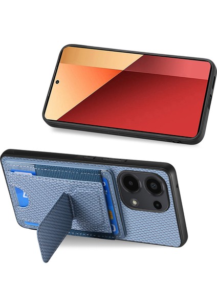 Xiaomi Redmi Note 13 Pro 4g Kılıf Kart Tutucu Deri Kaplama Telefon Kapağı-Mavi (Yurt Dışından) fırsatları