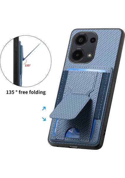 Xiaomi Redmi Note 13 Pro 4g Kılıf Kart Tutucu Deri Kaplama Telefon Kapağı-Mavi (Yurt Dışından) indirimleri
