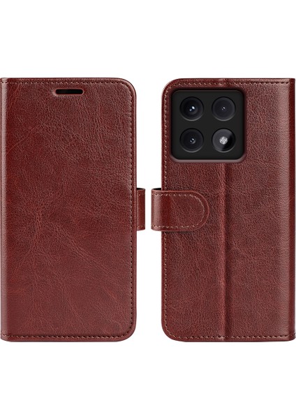 Xiaomi 14T Cüzdan Kılıfı Için Anti-Düşme Telefon Kılıfı Crazy Horse Doku Standı Deri Telefon Kapağı-Kahverengi (Yurt Dışından)