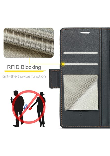 Anti-Düşen Telefon Kılıfı Xiaomi Redmi 13 5g/4g Kılıf Rfıd Engelleme Parlak Stand Telefon Kapağı-Siyah (Yurt Dışından) indirimleri