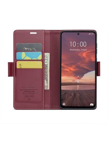 Anti-Düşen Telefon Kılıfı Xiaomi Redmi 13 5g/4g Durumda Rfıd Engelleme Parlak Stand Telefon Kapağı-Kırmızı (Yurt Dışından) fiyatları