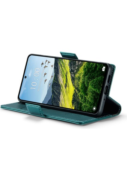 Anti-Düşen Telefon Kılıfı Xiaomi Redmi 13 5g/4g Durumda Rfıd Engelleme Parlak Stand Telefon Kapağı-Yeşil (Yurt Dışından) modelleri