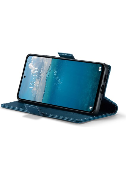 Anti-Düşen Telefon Kılıfı Xiaomi Redmi 13 5g/4g Durumda Rfıd Engelleme Parlak Stand Telefon Kapağı-Mavi (Yurt Dışından) modelleri