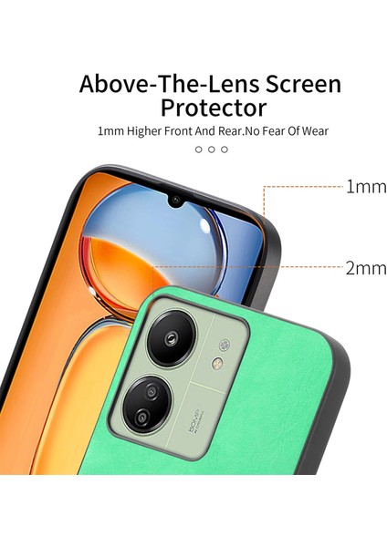 Xiaomi Poco C65 4g Deri Arka Kılıf Magsafe Cilt Dokunmatik Telefon Kapağı-Yeşil ile Uyumlu Anti-Düşme Telefon Kılıfı (Yurt Dışından)