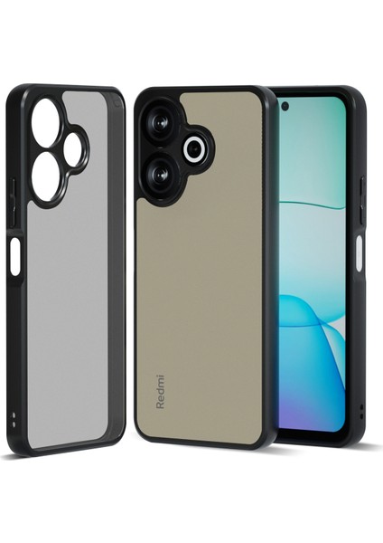 Anti-Düşen Telefon Kılıfı Xiaomi Redmi 13 5g/4g Durumda Hibrit 2 In 1 Yumuşak Tpu Sert Pc Telefon Kapağı-Mat Siyah (Yurt Dışından)