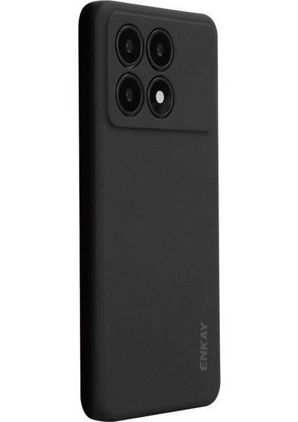 Xiaomi Poco F6 Pro 5g Durumda Anti-Düşen Telefon Kılıfı Sıvı Silikon Düz Kenar Telefon Kapağı-Siyah (Yurt Dışından)