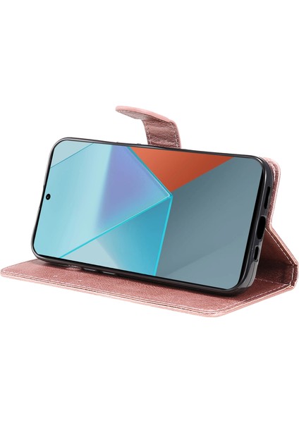Anti-Düşen Telefon Kılıfı Deri Serisi Xiaomi Poco X6 5g Kılıf Halkalı Telefon Kılıfı Kapak Kart Tutucu Para Kese-Gül Altın (Yurt Dışından) indirimleri