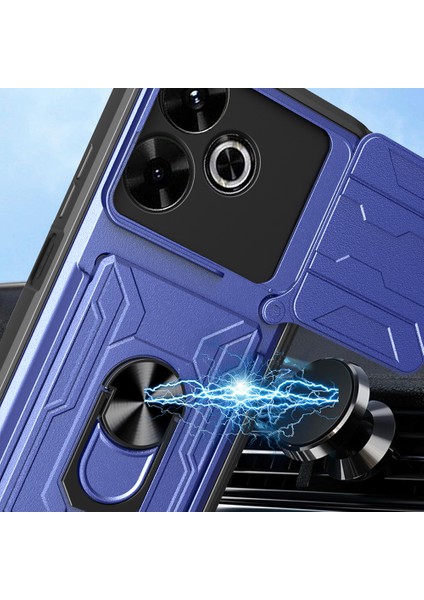 Anti-Düşen Telefon Kılıfı Xiaomi Redmi 13 4g/5g Kılıf Pc + Tpu Kickstand Telefon Arka Kapak Kamera Kaydırıcı-Safir (Yurt Dışından) indirimleri