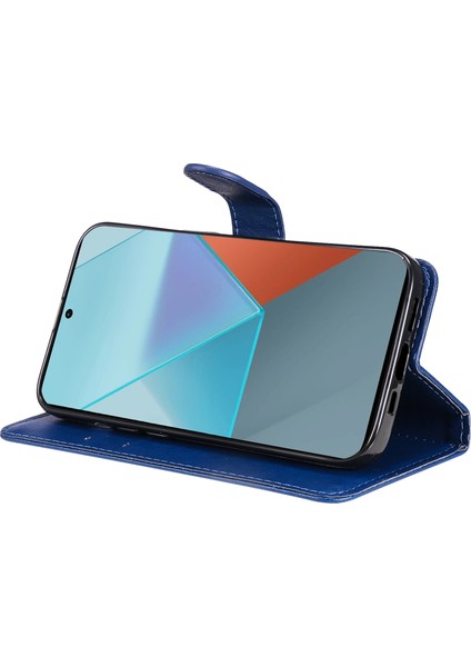 Anti-Düşen Telefon Kılıfı Deri Serisi Xiaomi Poco X6 5g Kılıf Halkalı Telefon Kılıfı Kapak Kart Tutucu Para Kese-Mavi (Yurt Dışından) indirimleri