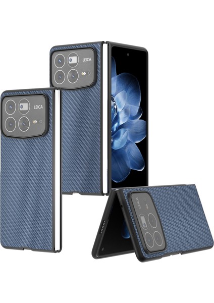 Anti-Düşen Telefon Kılıfı Için Xiaomi Mix Fold 4 5g Durumda Karbon Fiber Doku Pu + Pc Telefon Kapağı-Bebek Mavisi (Yurt Dışından) modelleri