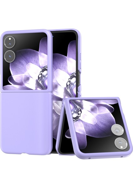 Anti-Düşen Telefon Kılıfı Için Xiaomi Mix Flip 5g Kılıf Sert Pc Koruyucu Telefon Kapak Cilt Dokunmatik Duygu-Mor (Yurt Dışından)