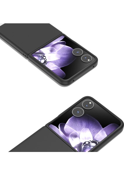 Anti-Düşen Telefon Kılıfı Için Xiaomi Mix Flip 5g Kılıf Sert Pc Koruyucu Telefon Kapak Cilt Dokunmatik Duygu-Siyah (Yurt Dışından)