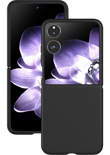 Anti-Düşen Telefon Kılıfı Için Xiaomi Mix Flip 5g Kılıf Sert Pc Koruyucu Telefon Kapak Cilt Dokunmatik Duygu-Siyah (Yurt Dışından)