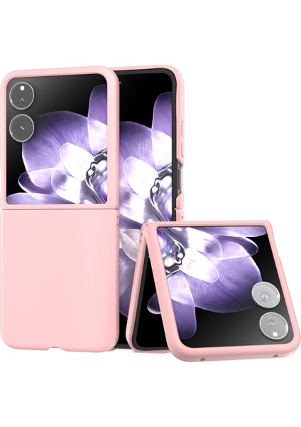 Anti-Düşen Telefon Kılıfı Için Xiaomi Mix Flip 5g Kılıf Sert Pc Koruyucu Telefon Kapak Cilt Dokunmatik Duygu-Pembe (Yurt Dışından)