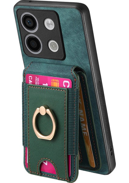 Anti-Düşen Telefon Kılıfı Xiaomi Redmi Için Not 13 Pro 5g Durumda Dikey Çevirme Kart Tutucu Halka Tutucu Kickstand Anti-Düşme Kapak-Yeşil (Yurt Dışından) fırsatları