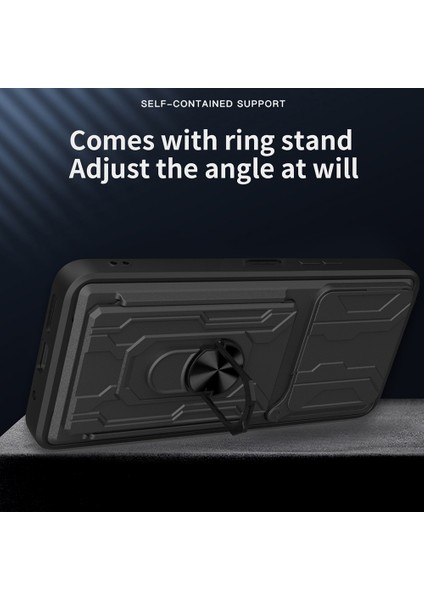 Anti-Düşen Telefon Kılıfı Xiaomi Redmi 13 4g/5g Kılıf Pc + Tpu Kickstand Telefon Arka Kapak Kamera Kaydırıcı Ile-Titanyum Gri (Yurt Dışından) modelleri