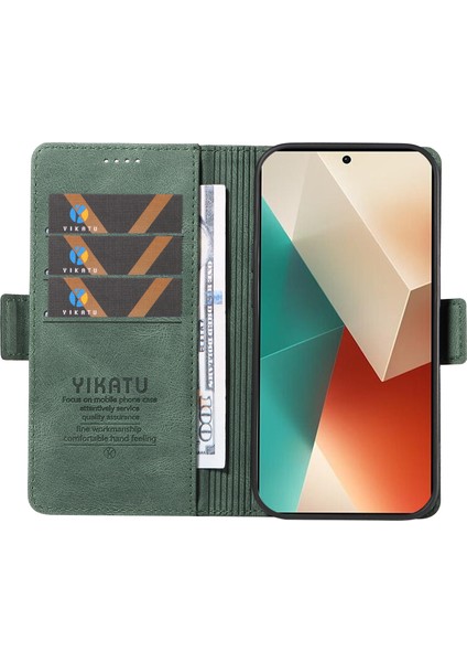 Anti-Düşen Telefon Kılıfı Için Xiaomi Poco X6 5g Kılıf Pu Deri Cüzdan Telefon Kapak Cilt Dokunmatik Duygu-Yeşil (Yurt Dışından) fiyatları