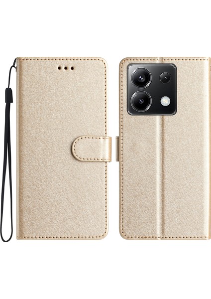 Anti-Düşen Telefon Kılıfı Xiaomi Poco X6 5g Cüzdan Kılıf Deri Folio Telefon Kapağı Manyetik Toka-Altın (Yurt Dışından)