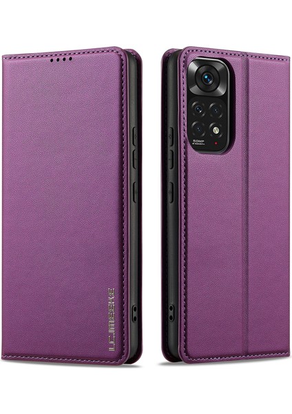 Anti-Düşen Telefon Kılıfı Için Xiaomi Redmi Not 12 Pro 4g Kılıf Pu Deri Cüzdan Halkalı Telefon Kılıfı Kapak-Mor (Yurt Dışından)