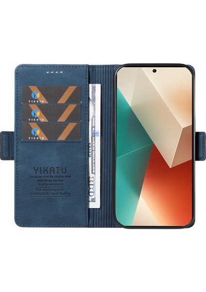Anti-Düşen Telefon Kılıfı Için Xiaomi Poco X6 5g Kılıf Pu Deri Cüzdan Telefon Kapak Cilt Dokunmatik Duygu-Mavi (Yurt Dışından) fiyatları