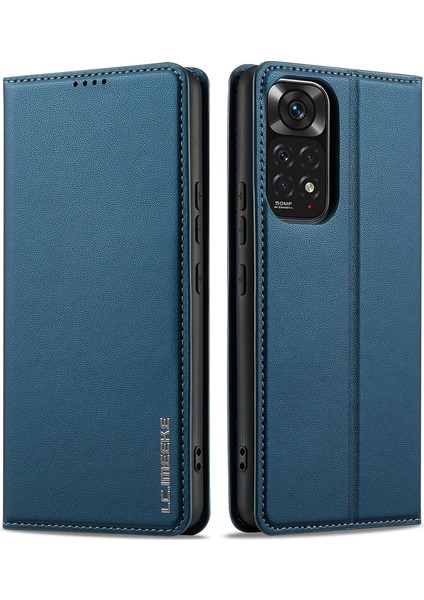 Anti-Düşen Telefon Kılıfı Için Xiaomi Redmi Not 12 Pro 4g Kılıf Pu Deri Cüzdan Halkalı Telefon Kılıfı Kapak-Mavi (Yurt Dışından)