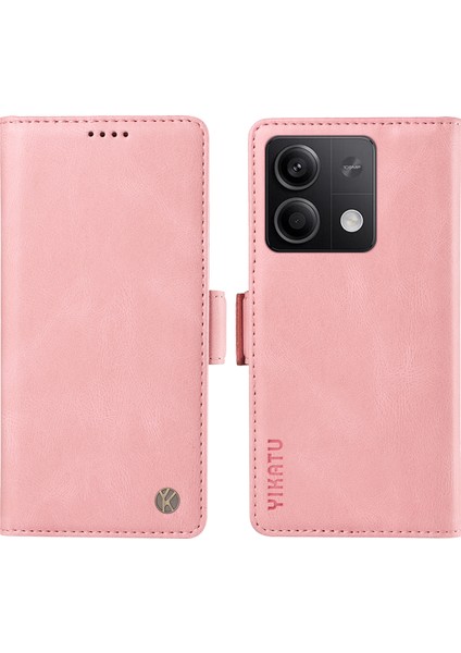 Anti-Düşen Telefon Kılıfı Için Xiaomi Poco X6 5g Kılıf Pu Deri Cüzdan Telefon Kapak Cilt Dokunmatik Duygu-Pembe (Yurt Dışından)